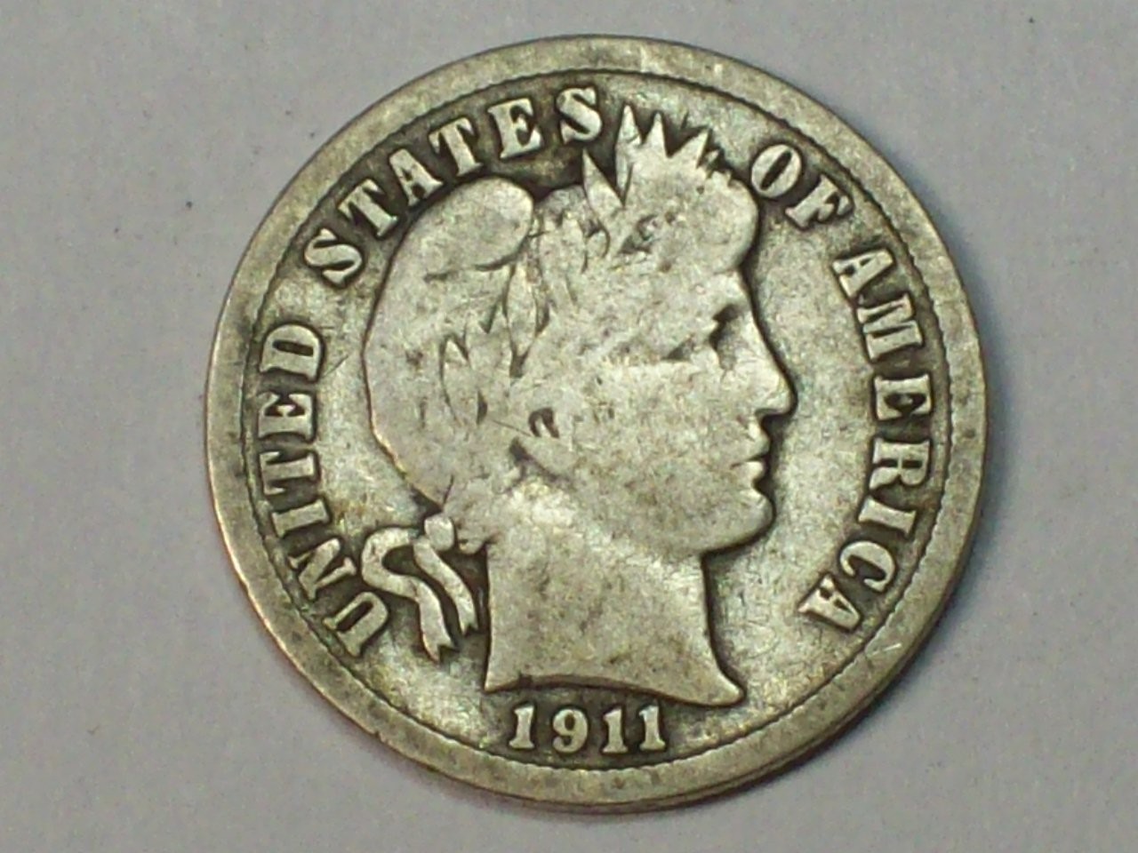 1911-S Barber Dime   VG+     SN8714