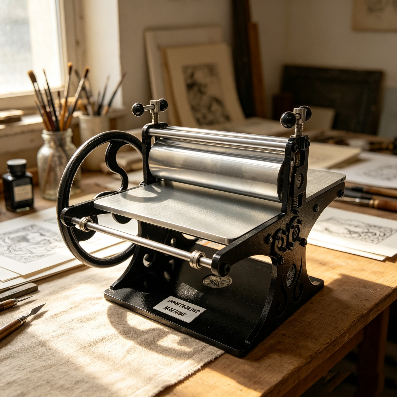 Slab Roller Machine Manual Slab Roller Engraving Press for Printmaking Tabletop