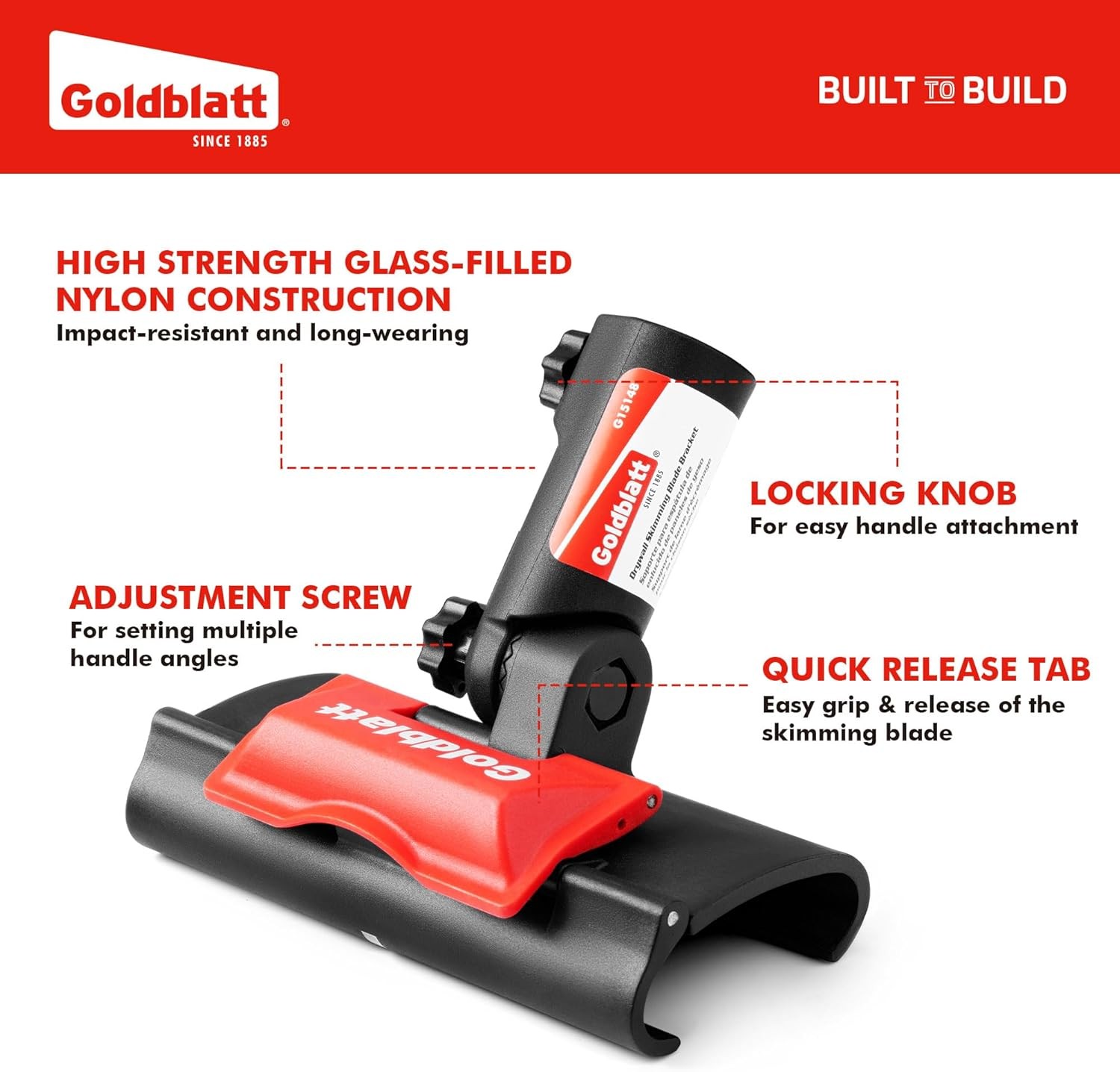 Goldblatt Multi-Angle Adjust Handle Adapter Drywall Skimming Blade Quick Release