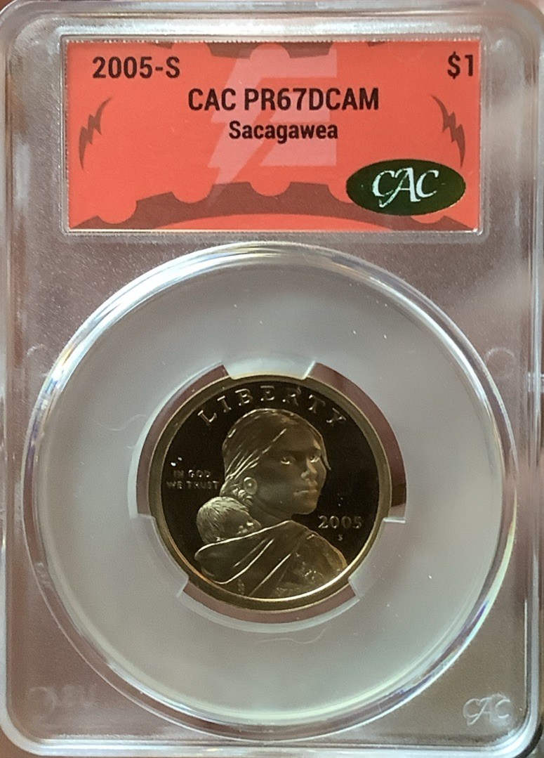 2005-S CAC PR67 DCAM Native American Dollar ~ Red Label Sacagawea