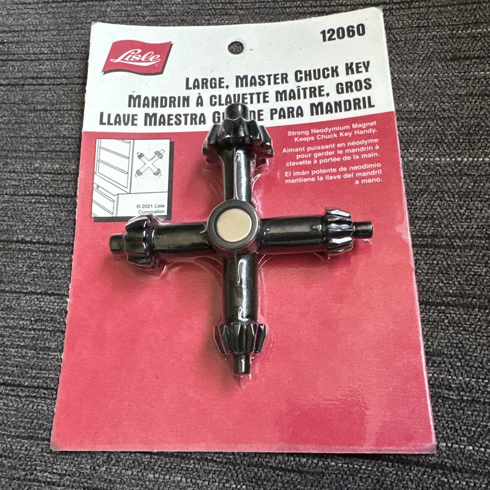 Lisle 12060 Large Master Magnetic Chuck Key with 4 Sizes -New & Sealed !!