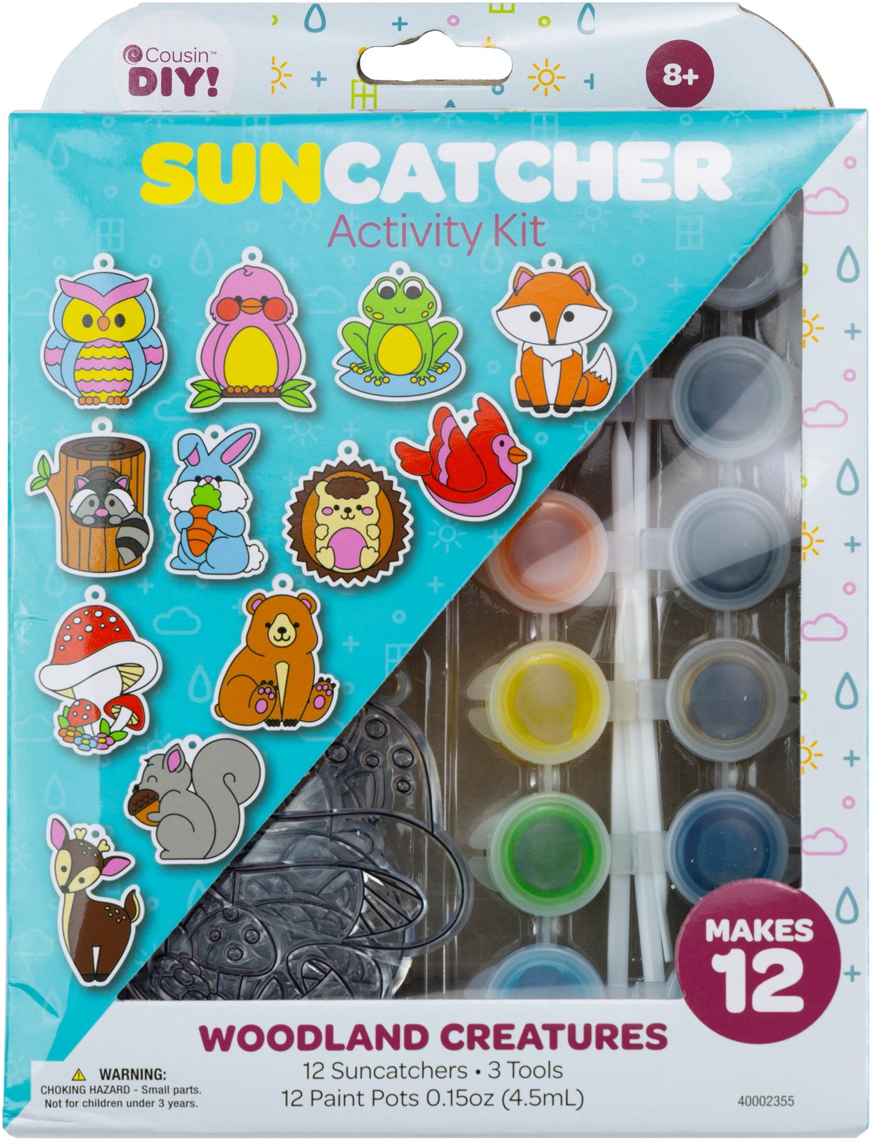 CousinDIY Suncatcher Kit-Woodland, Makes 12 - 4 Pack