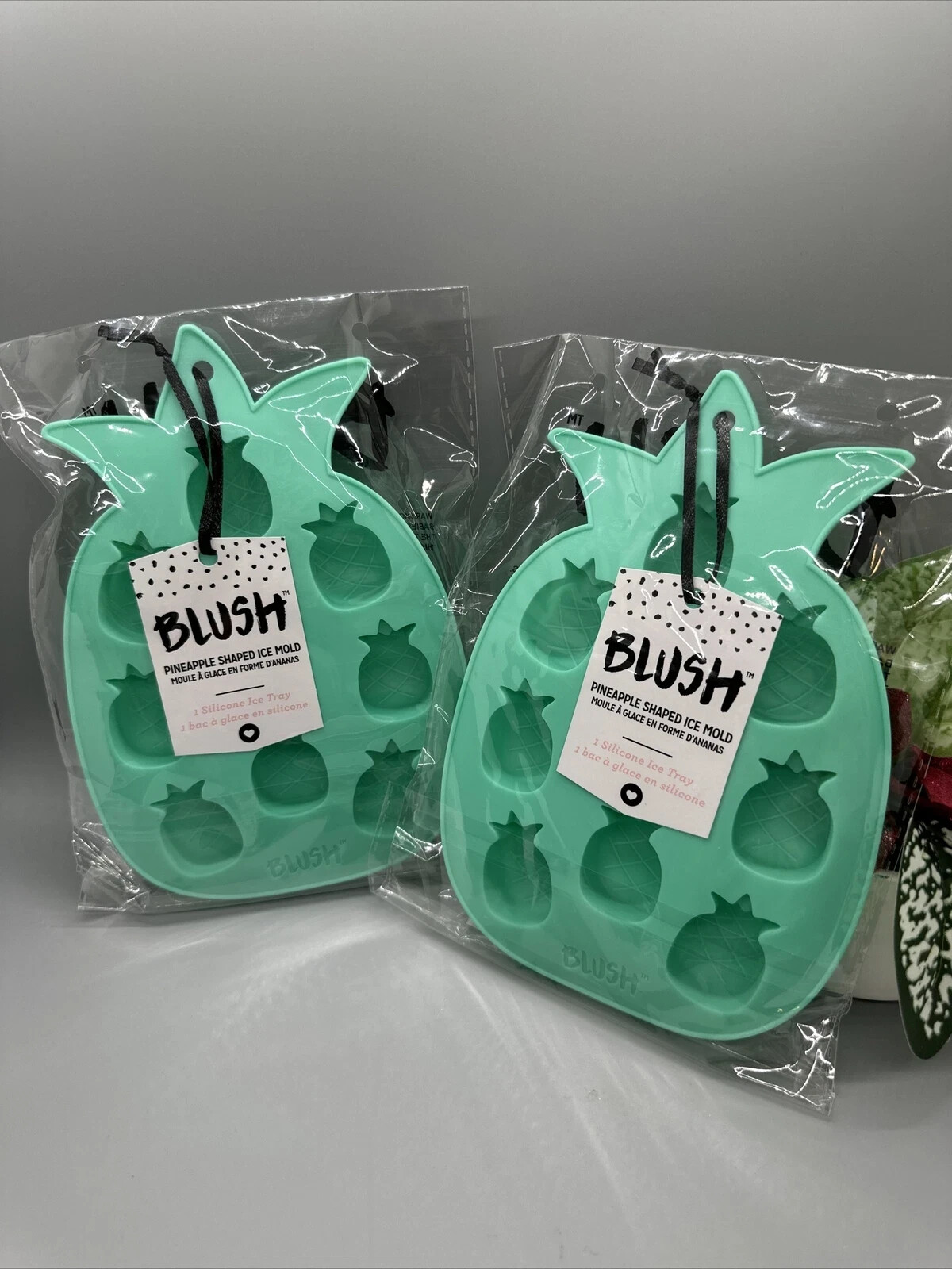 2x BLUSH Silicone Pineapple Shaped Ice Mold Tray - New In Bag- Free Shipping
