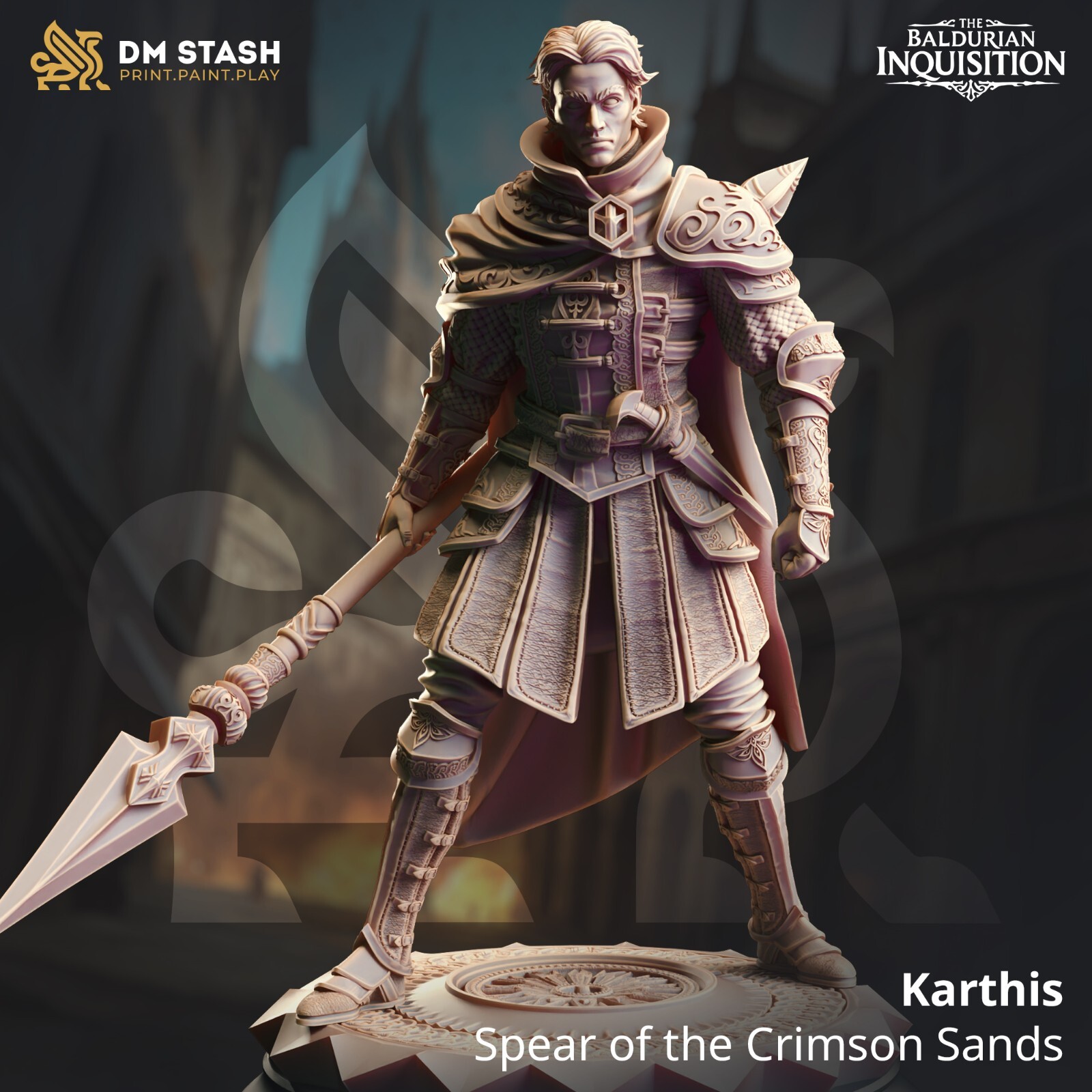 Korthis Human Spear Master Fighter Rogue Paladin Monk Miniature | D&D DnD