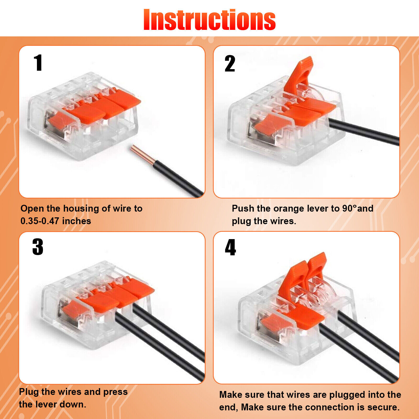90Pcs For Wago 221 Lever Nuts Compact Splicing Wire Connectors - 2/3/5 Terminal