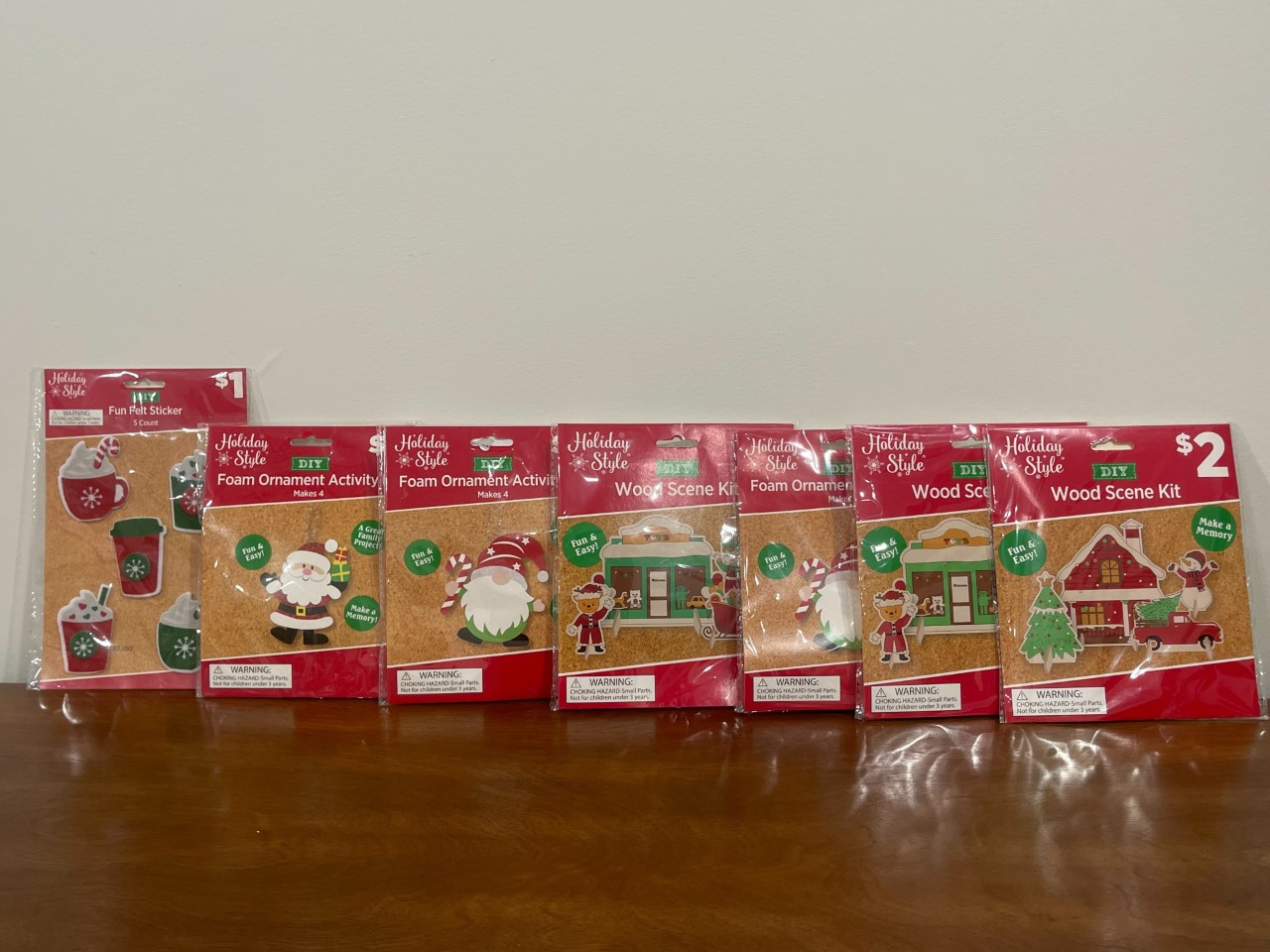 Christmas Activity Kits Felt Stickers Wooden Scene Kits 7 packs