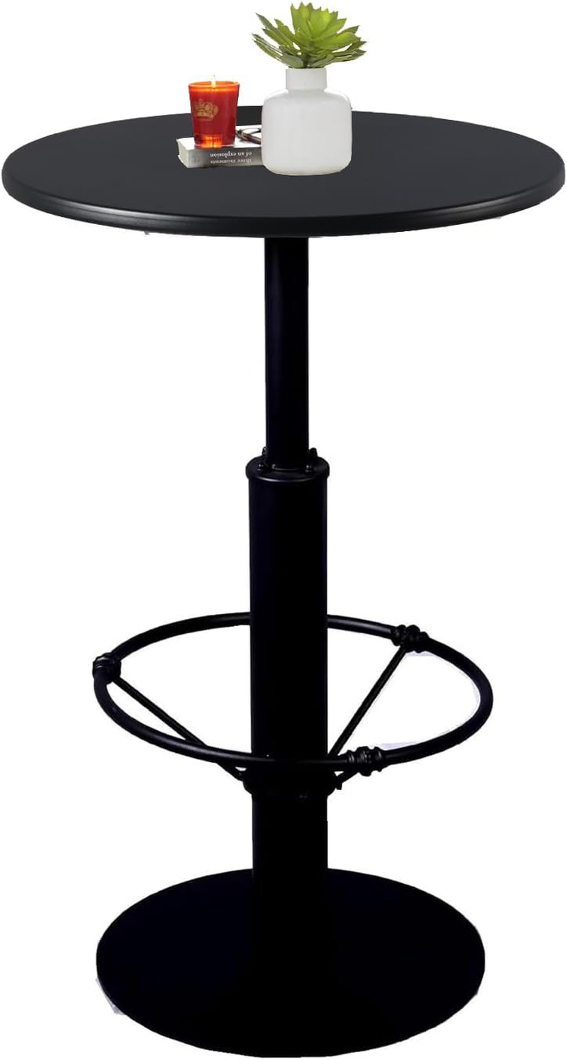 Industrial Pub Table 23.6" Iron round Desktop 37.4" Height Cast Iron Bar Table B