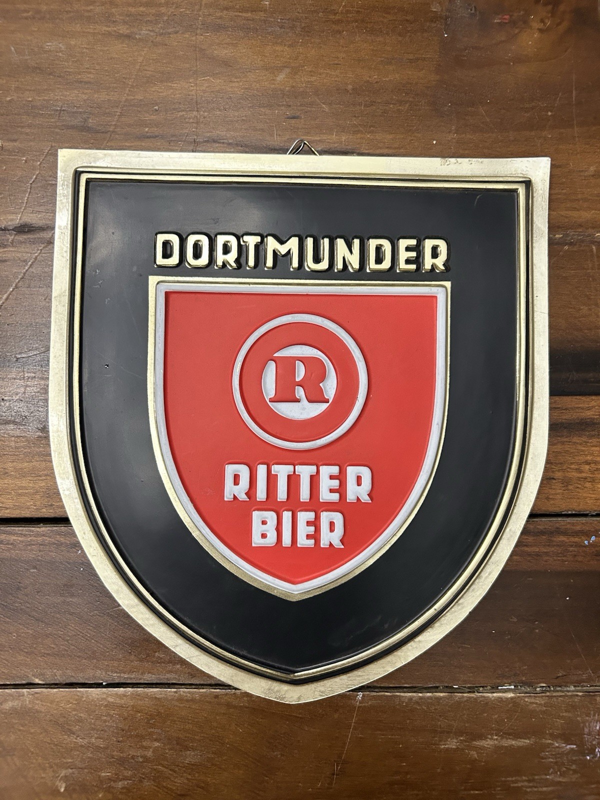 VTG Dortmunder Brewery Ritter Bier Shield Badge 9x8 Brewery Rare German Bar