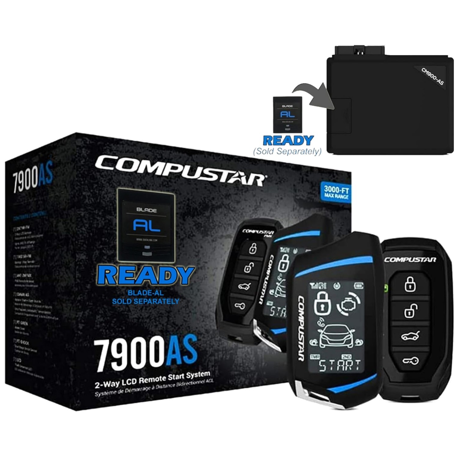 All-in-One Remote Start & Alarm, 3000ft Range