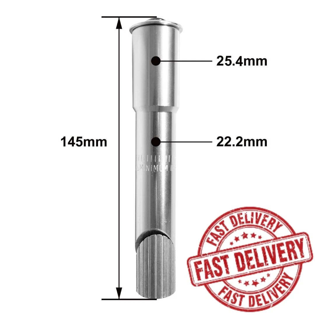 Silver Aluminum Bike  Adapter Threadless Stem Converter 22.2mm Quill to 1 1/8"