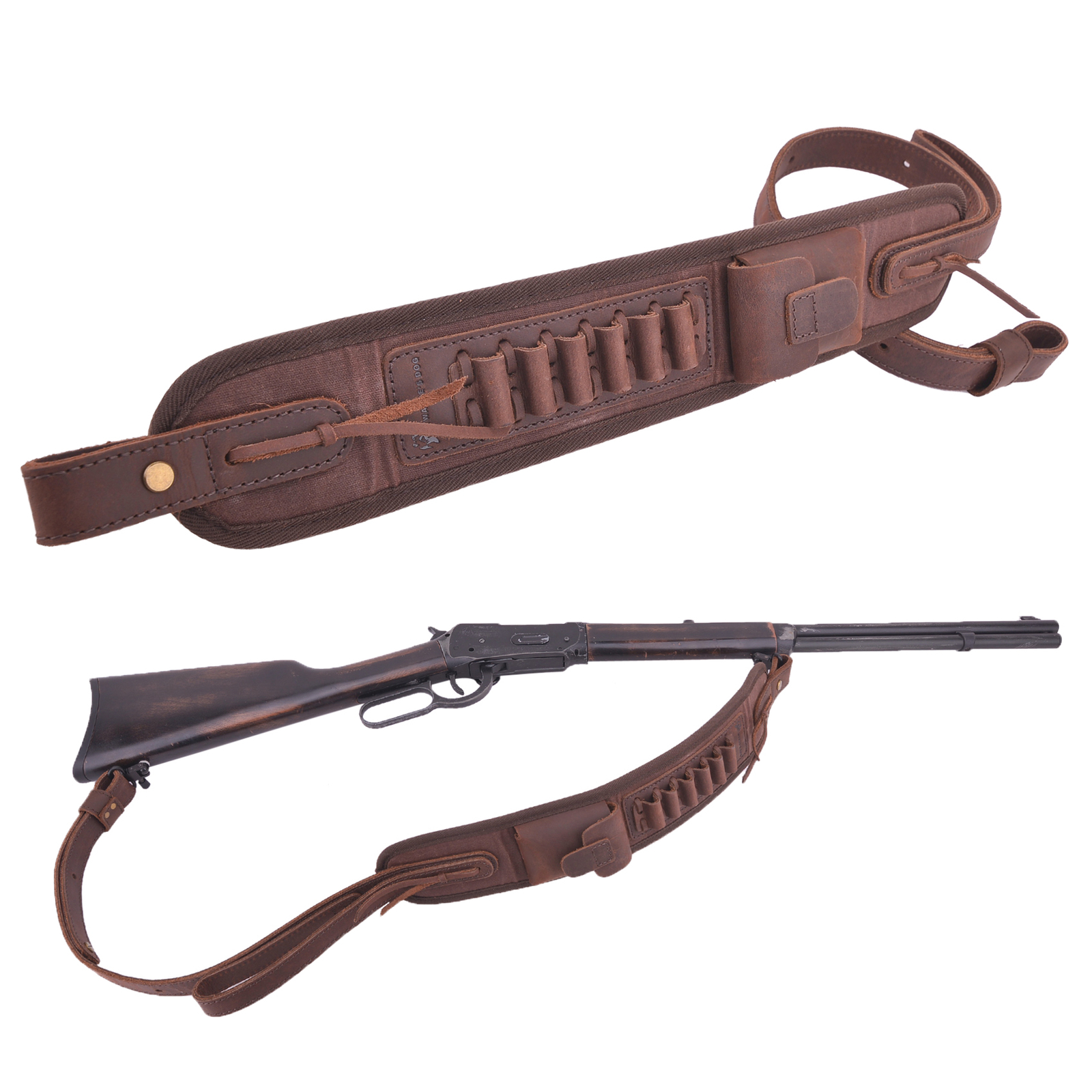 Handmade Rifle Sling Belt Durable Leather Shoulder Strap .30/30 .22LR 45/70 .308