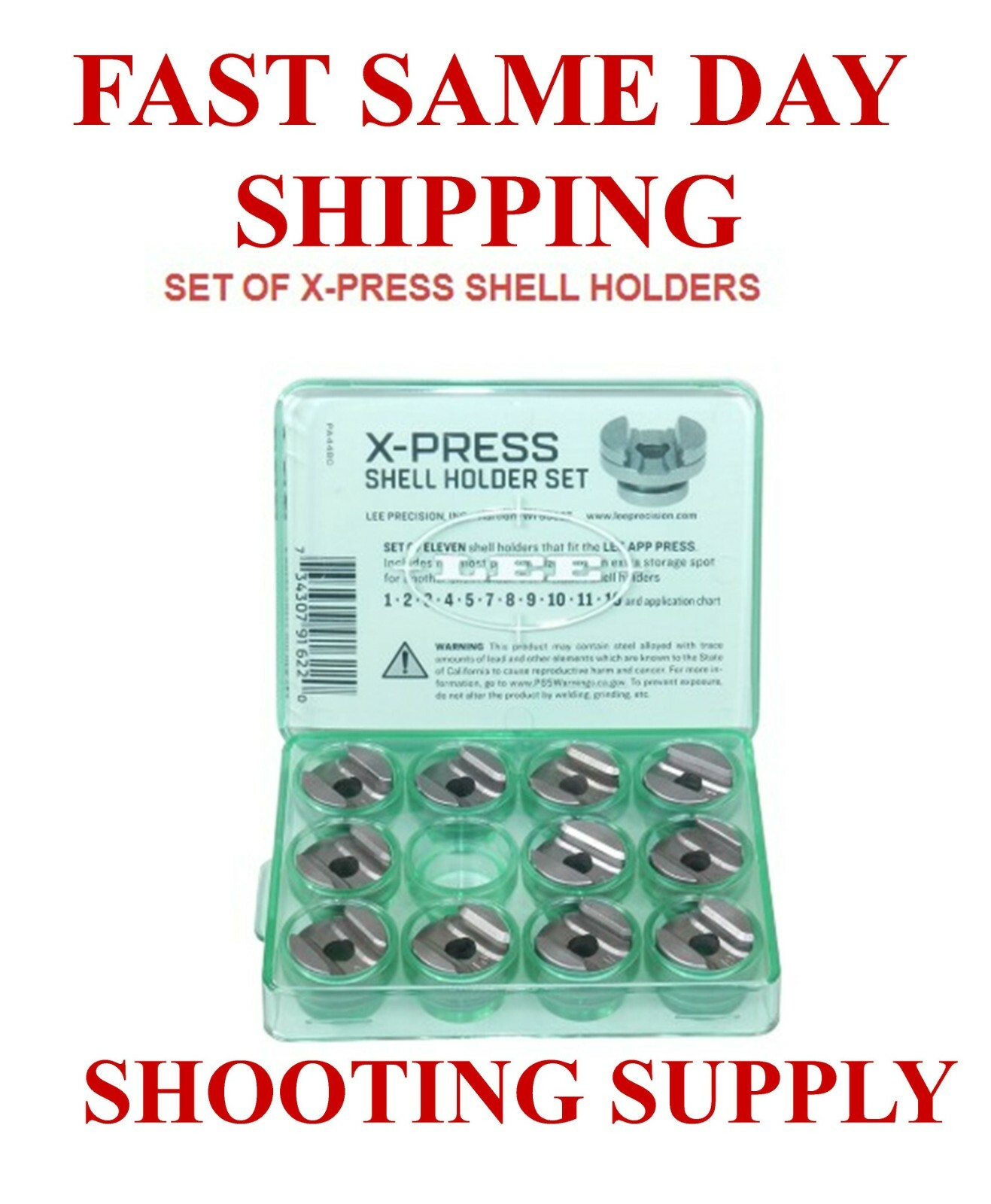 LEE 91622 X-Press Shell Holder Set of 11 New FAST SAME DAY SHIPPING 91622