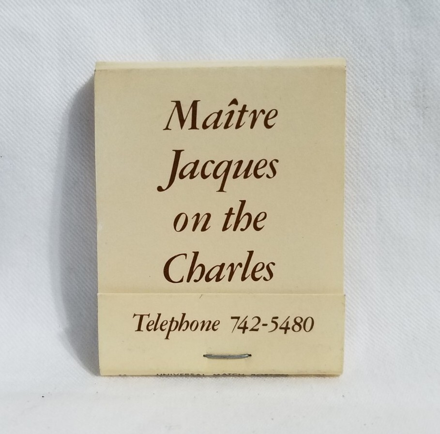 Vintage Maitre Jacques On The Charles Matchbook Boston Massachusetts Advertising