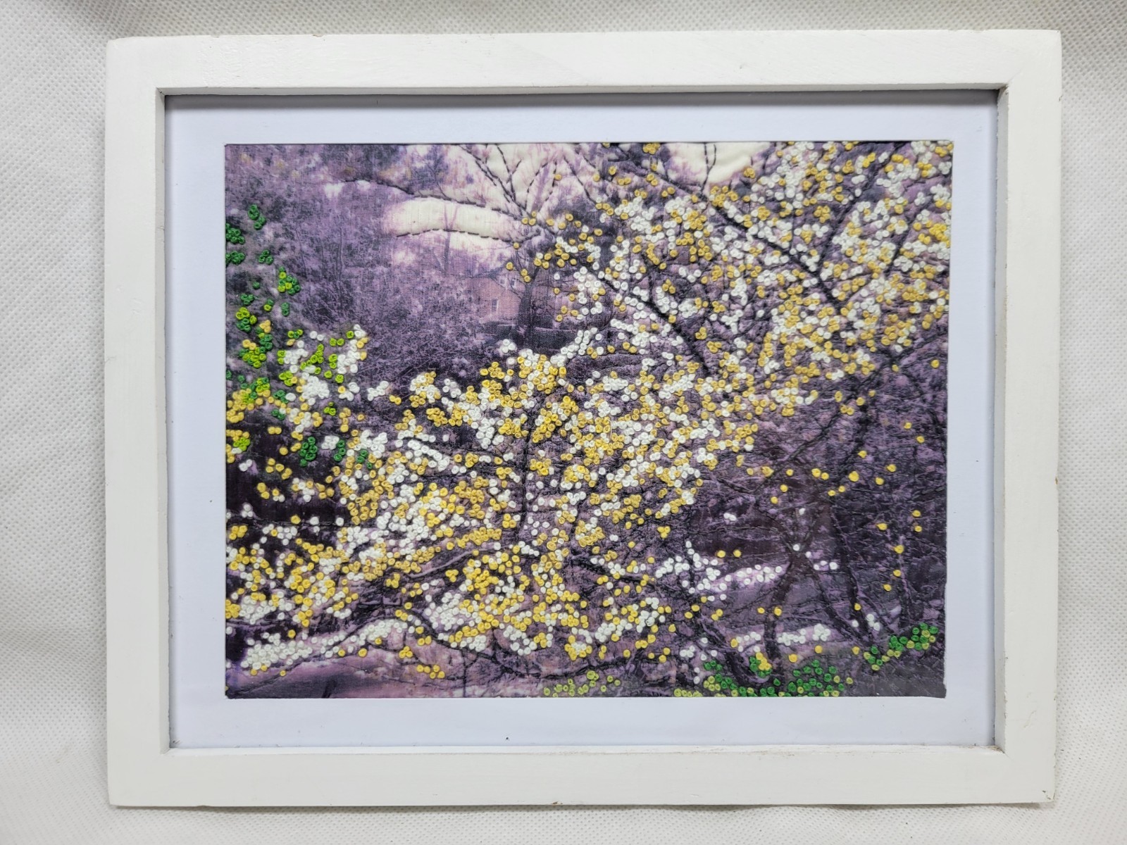 Picture Mixed Media Framed Various Materials Blossom 27.4x22.2cm Rare Prop
