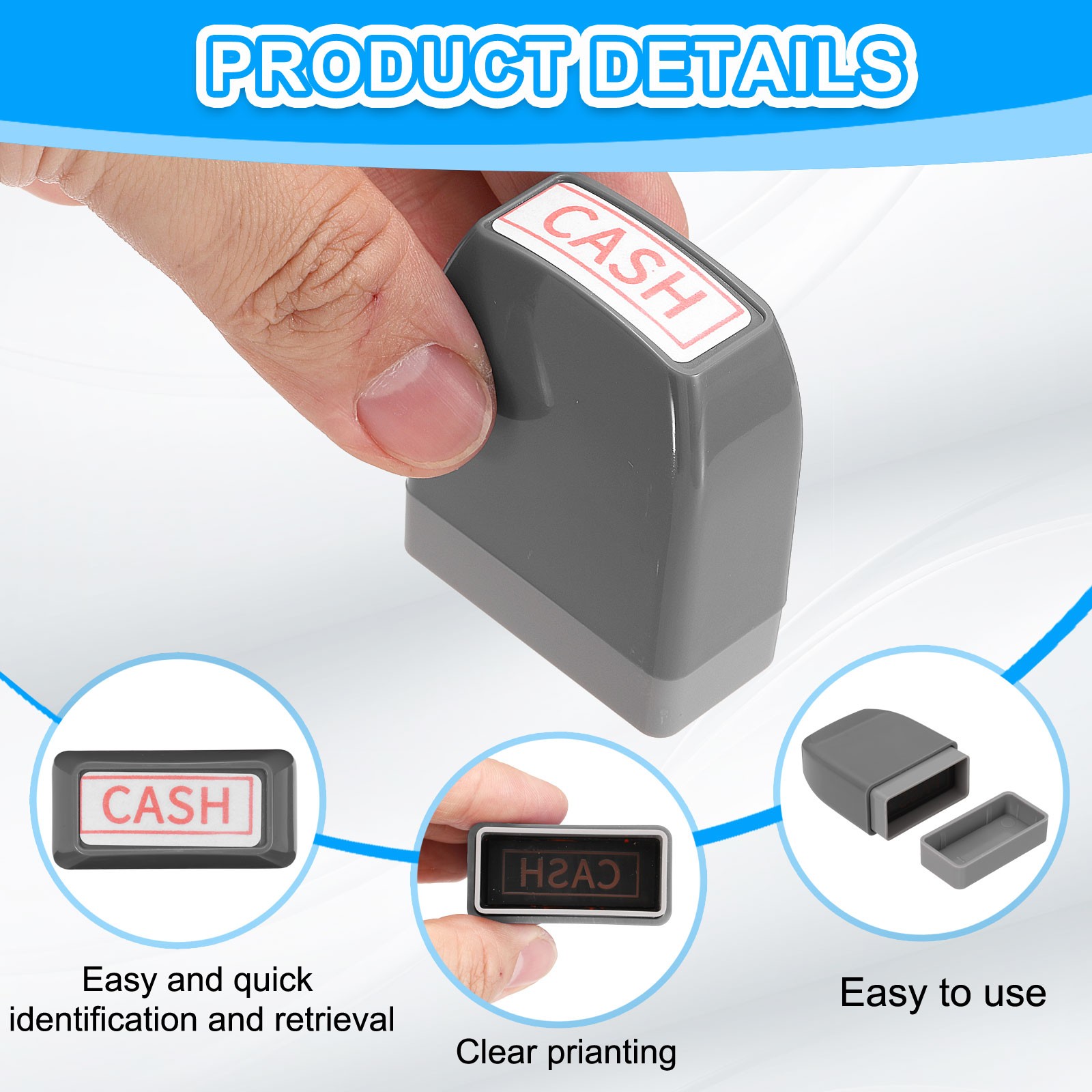 CASH Notice Stamp Self Inking, Grey