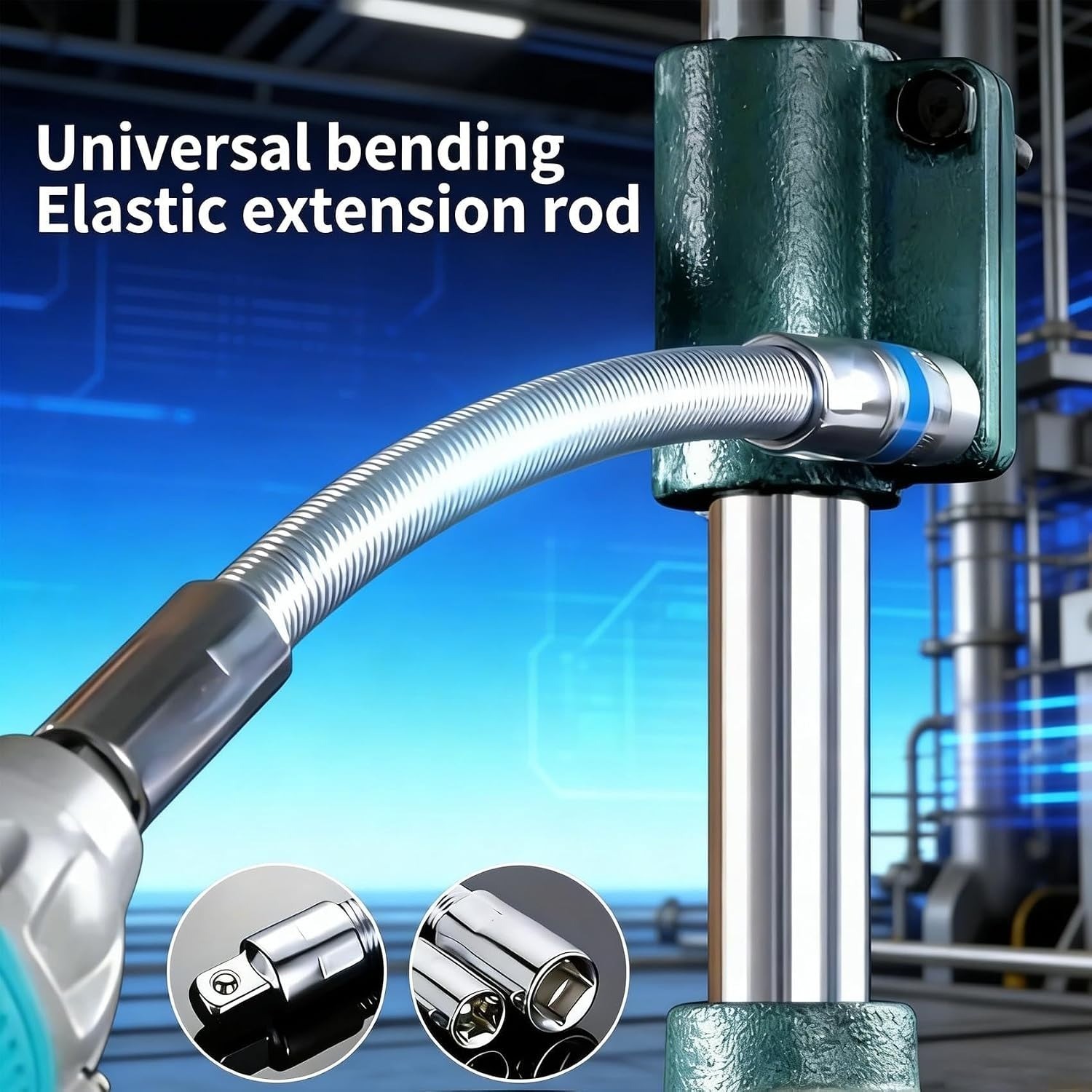 Flexible Socket Extension Rod Set, 1/4", 3/8", 1/2" Drive Adapter Kit