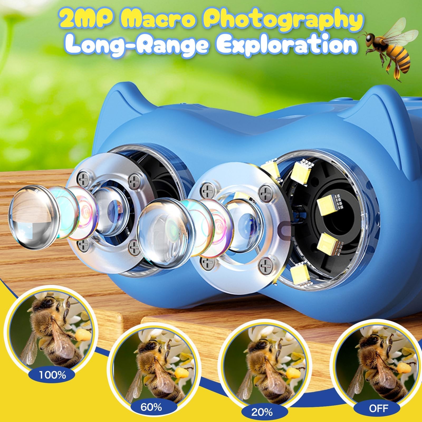 1000X Digital Handheld Microscope for Kids 2.0" IPS Screen Portable Rechargeable
