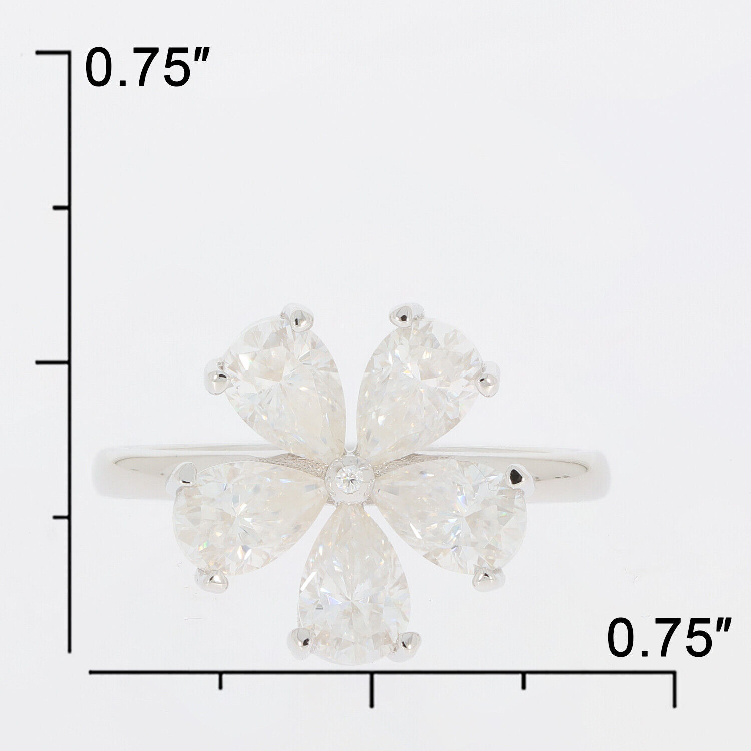 Sterling Silver Semi Mount Ring Setting Pear PE 6X4mm