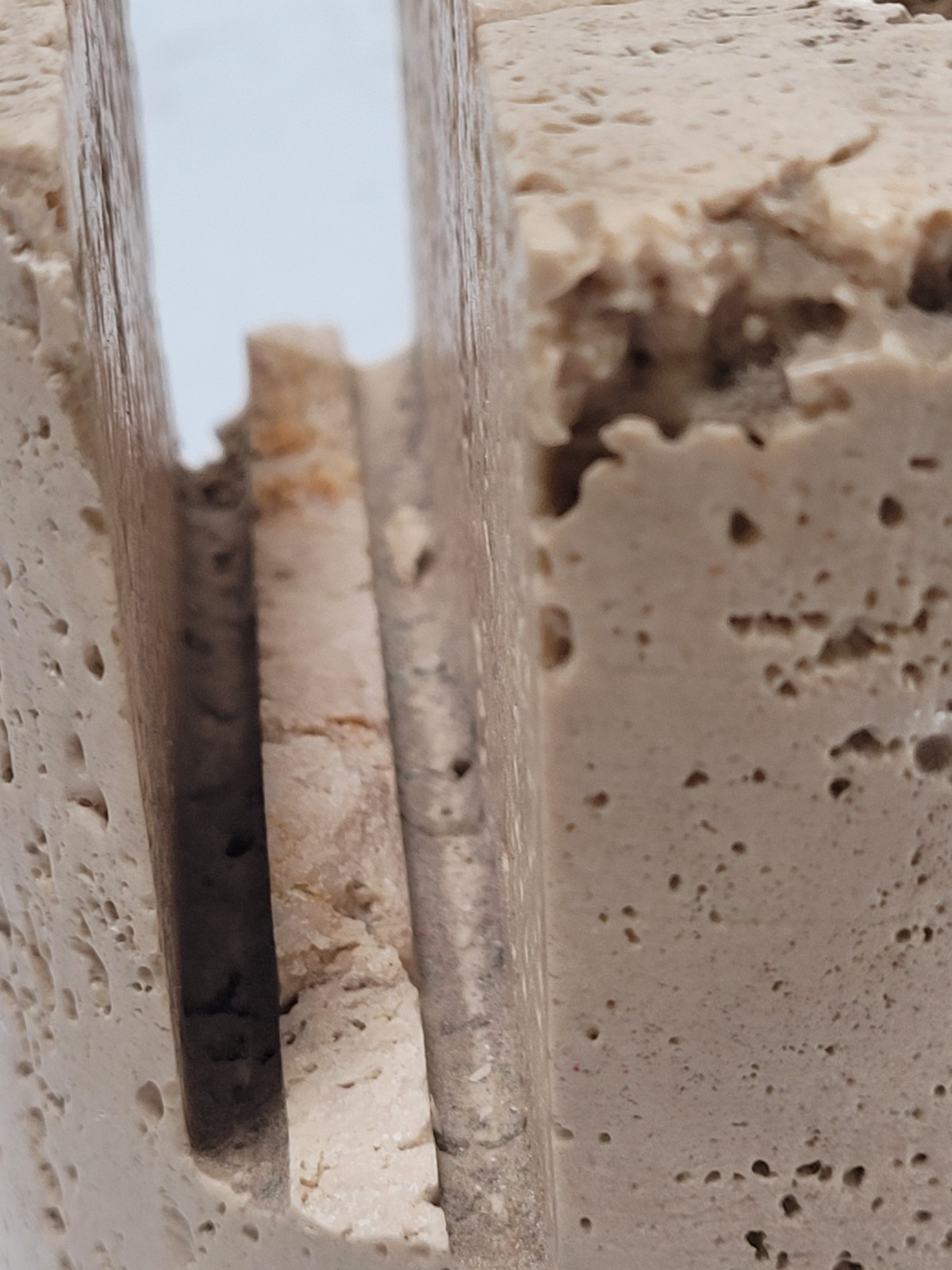 Travertine Cerri Nestore Lighter And Holder Made In Italy