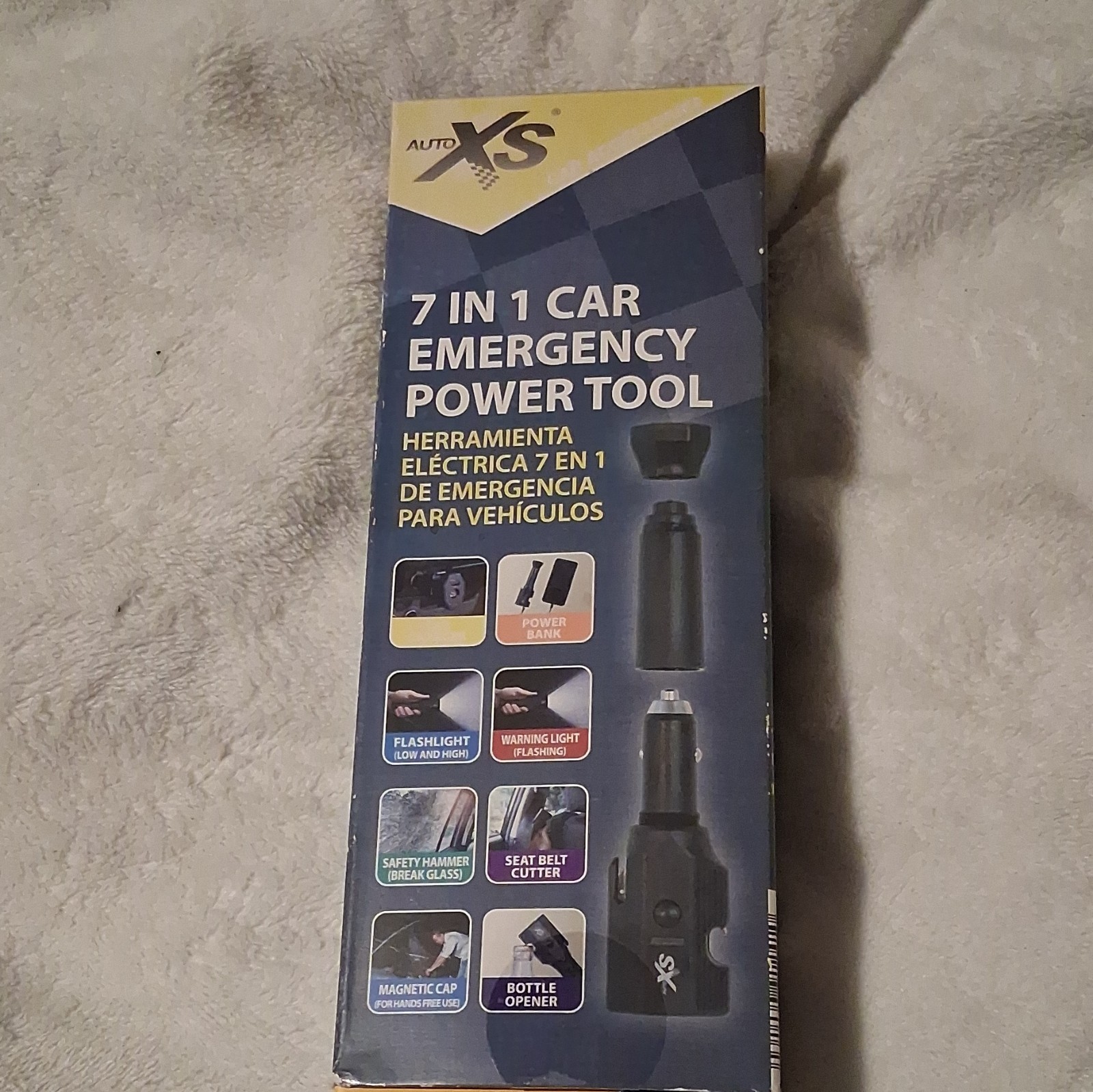 Auto XS 7 In 1 Car Emergency Power Tool Safety Hammer Flashlight Power Pack