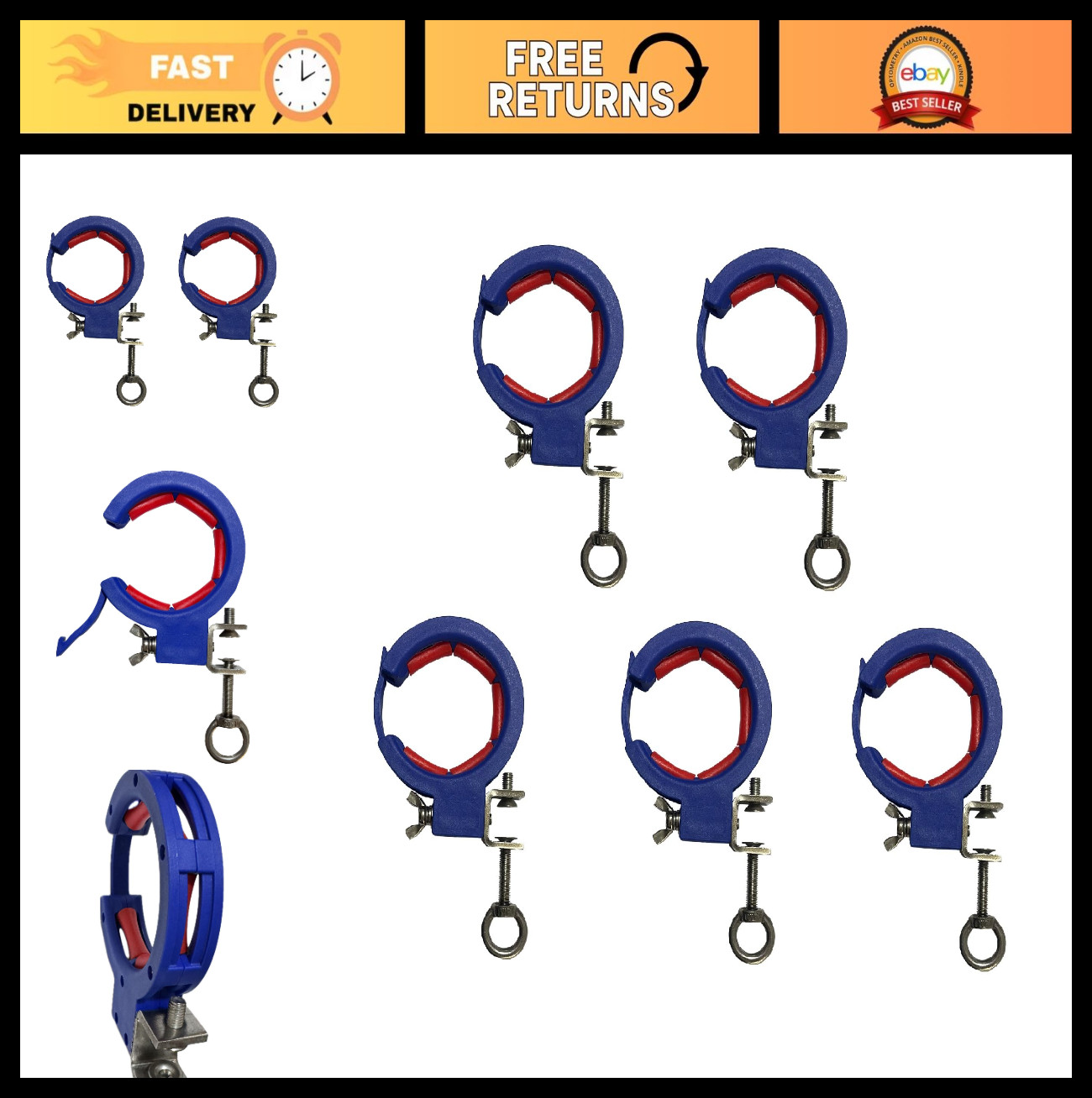 5pcs Blue Cable Wire Threading Tools - Cable Tray Roller & Wire Pulling Pulley