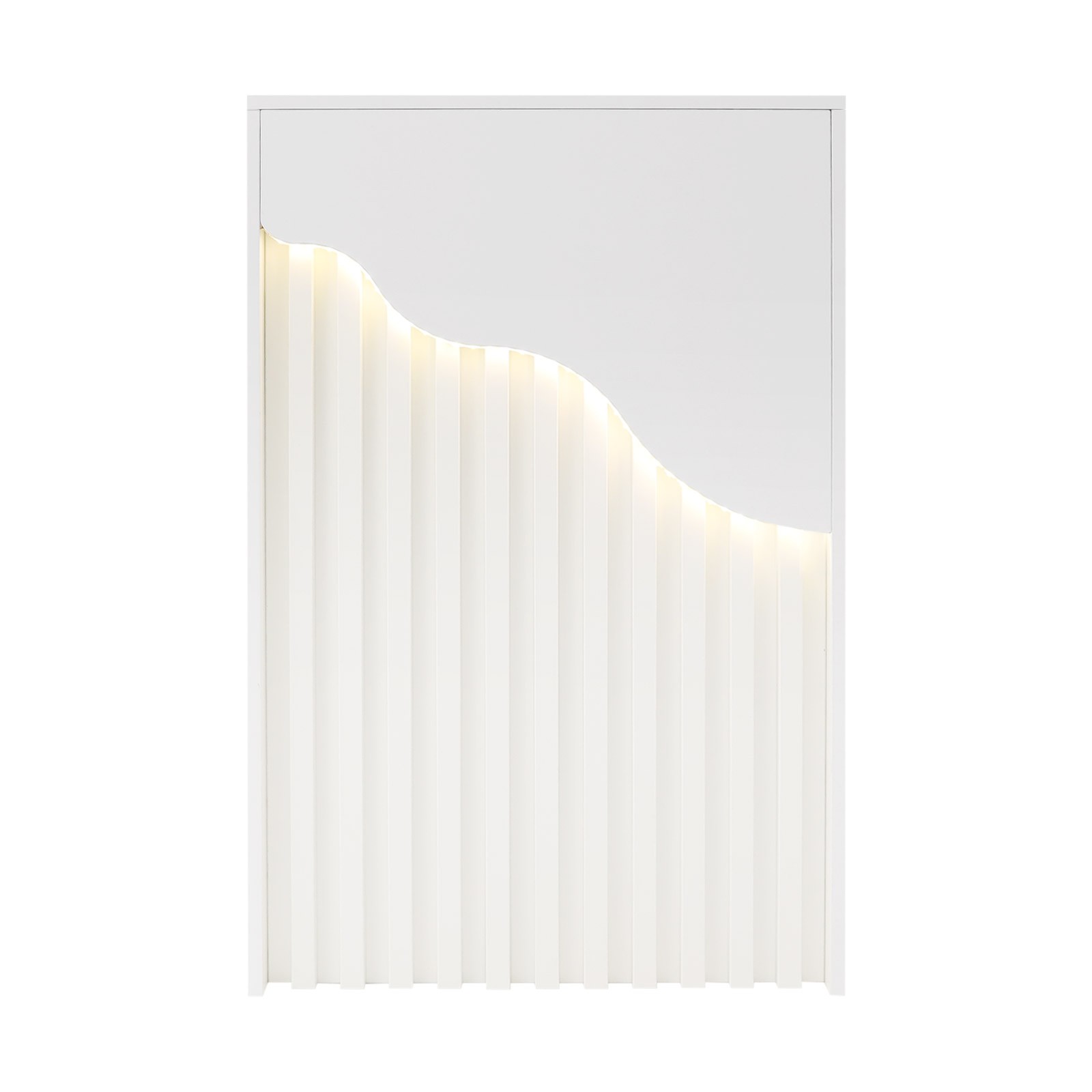 Melamine Reception Desk LED Light Front Counter Checkout Desk with Storage