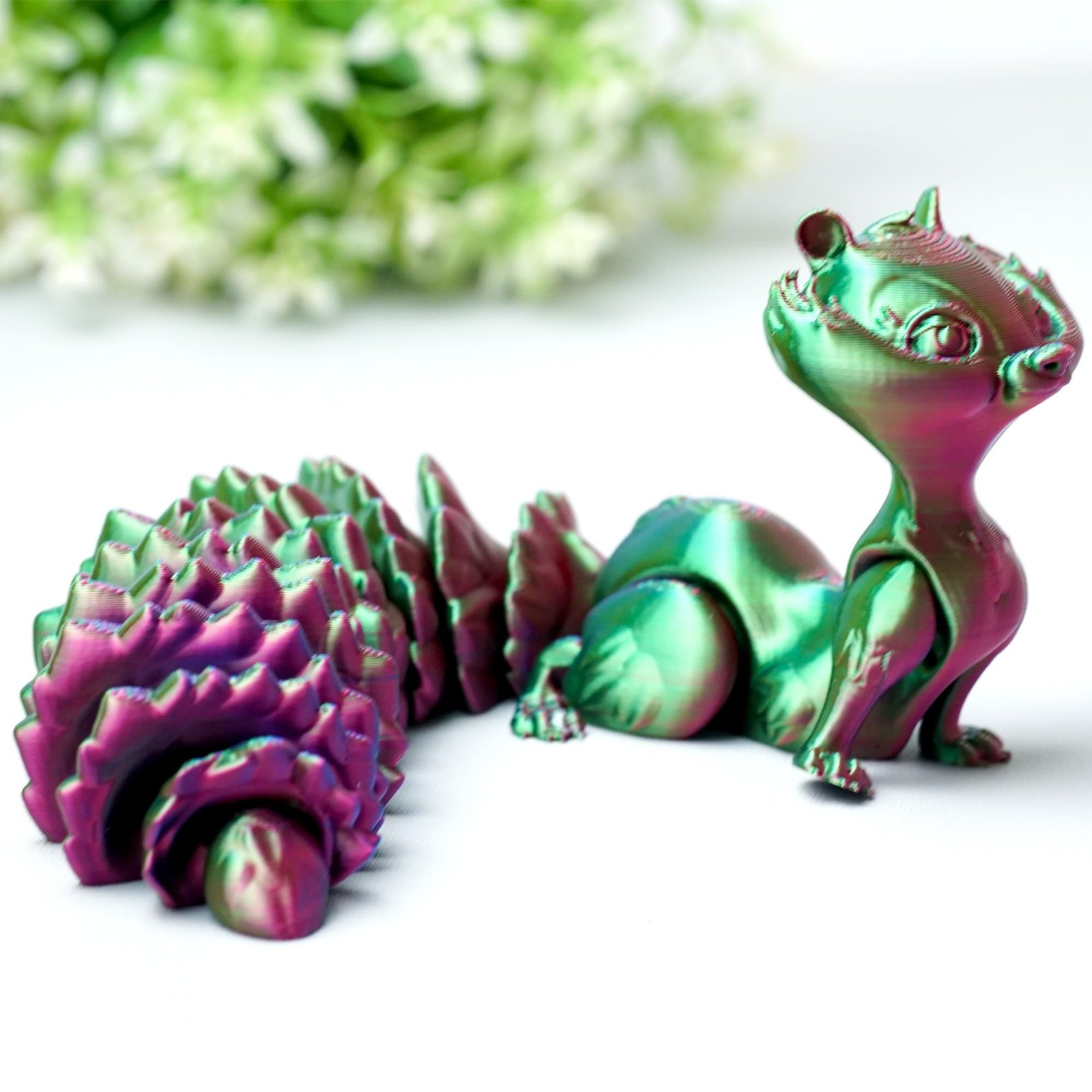3D printed squirrel Model,Flexible Realistic Articulated Animal Fidget Toys,M...