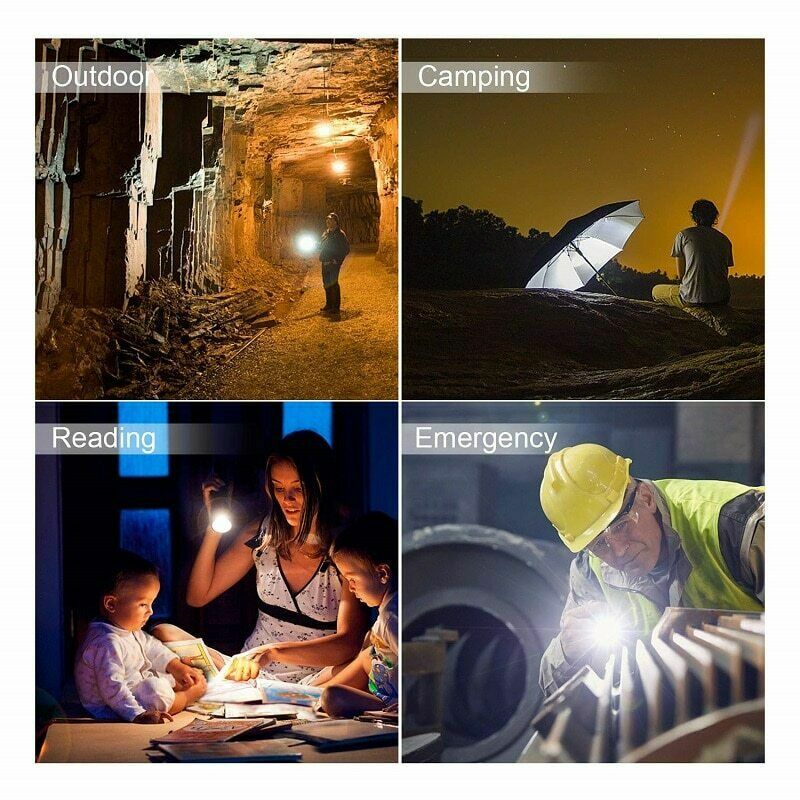 4x COB LED Torch - USB Rechargeable, Zoomable, Tactical Mini Flashlight Lamp