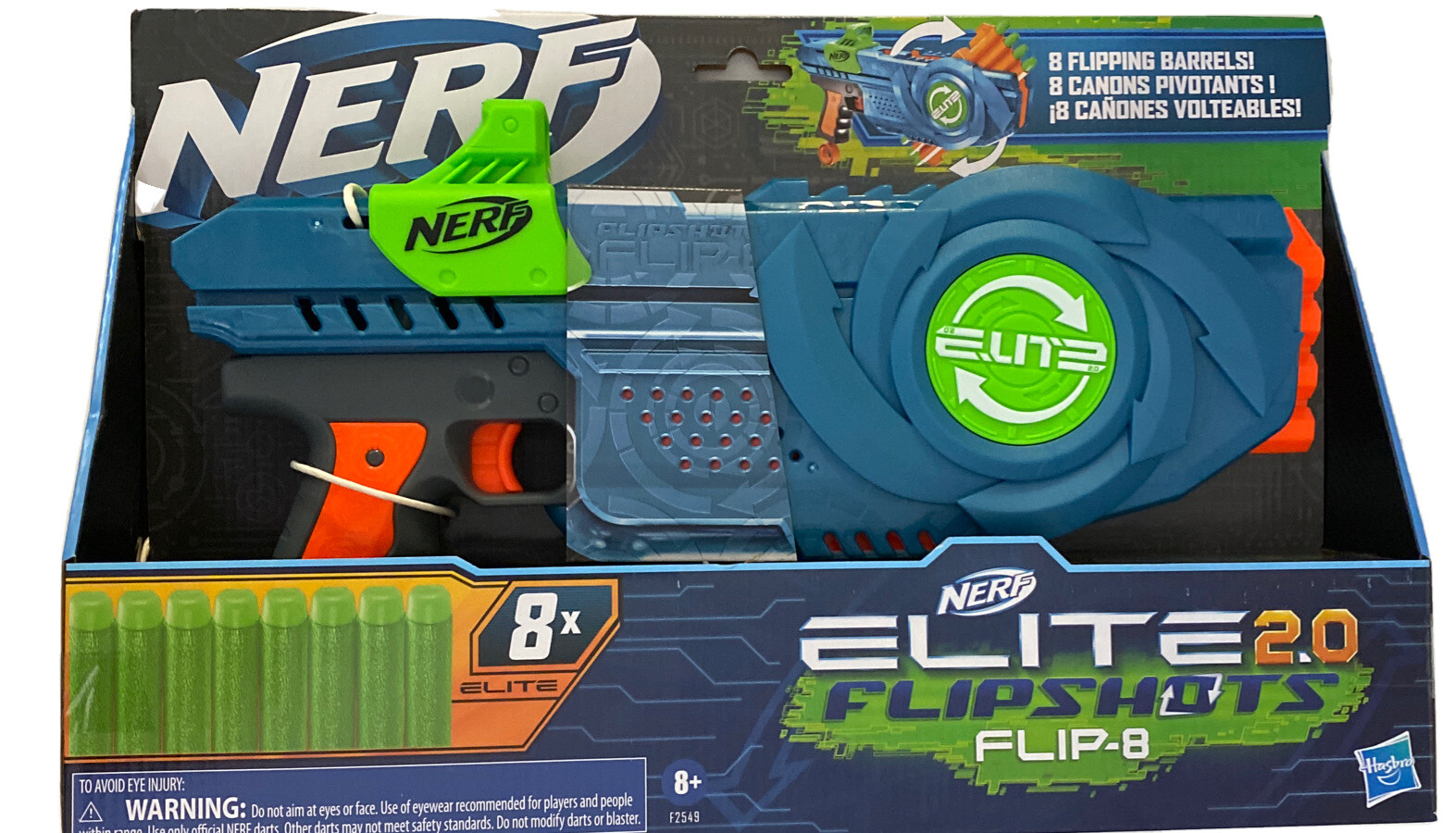 NERF Toy Gun Elite 2.0 Flipshots Flip 8 Flipping Barrels Hasbro