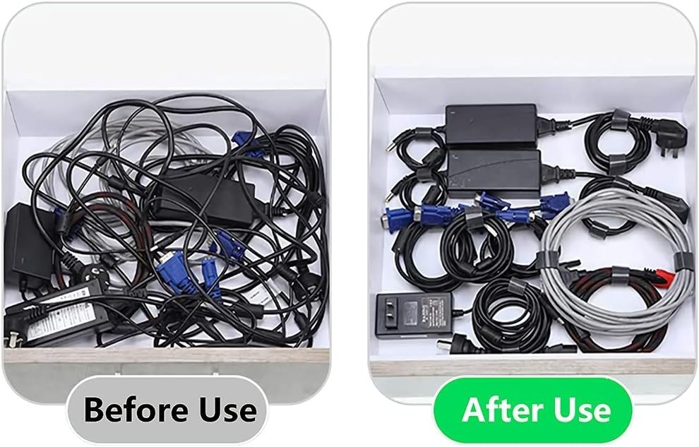 High-Quality 6-Inch Reusable Cable Ties - 50 Count Black Wire Management Straps