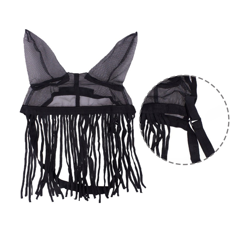Lightweight Polyester Horse Fly Cover With Tassels Adjustable Fit Three Sizes