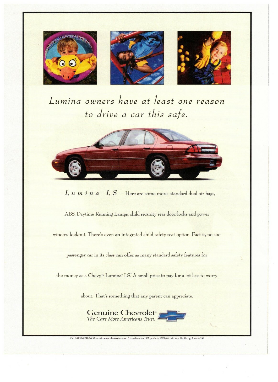 1997 Chevrolet Lumina LS Red Sedan Vintage Print Advertisement