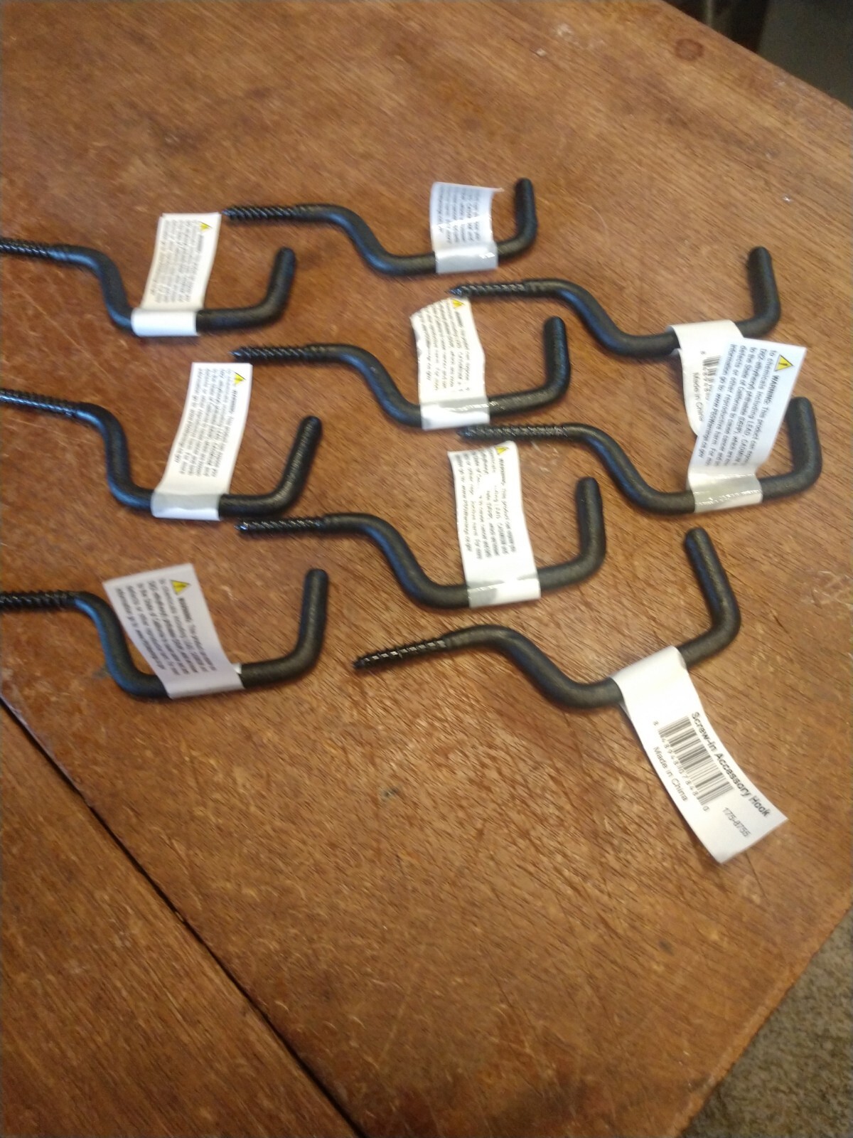 9 Black Rubber Coated 4" Screw-in Tree Stand  Accessory Hook Bow Hanger  (6-6)