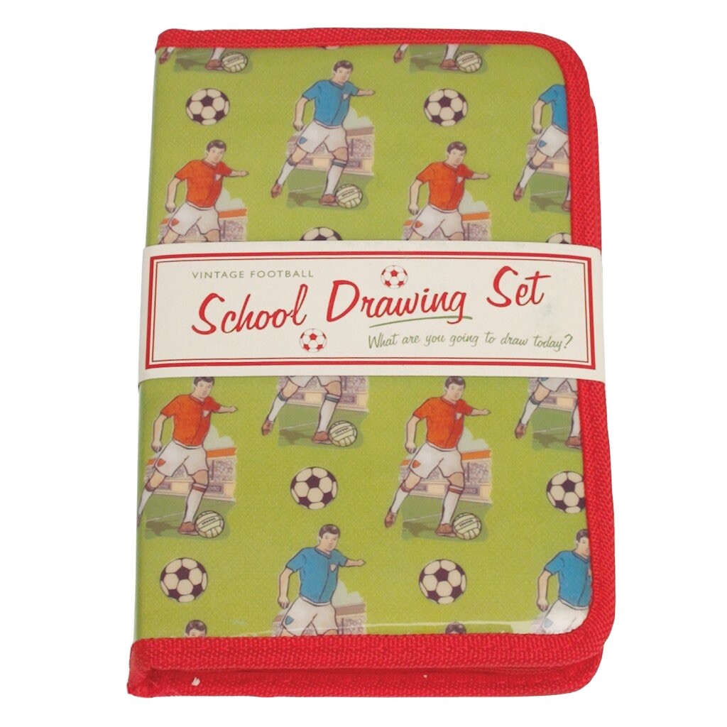 Vintage football school drawing set