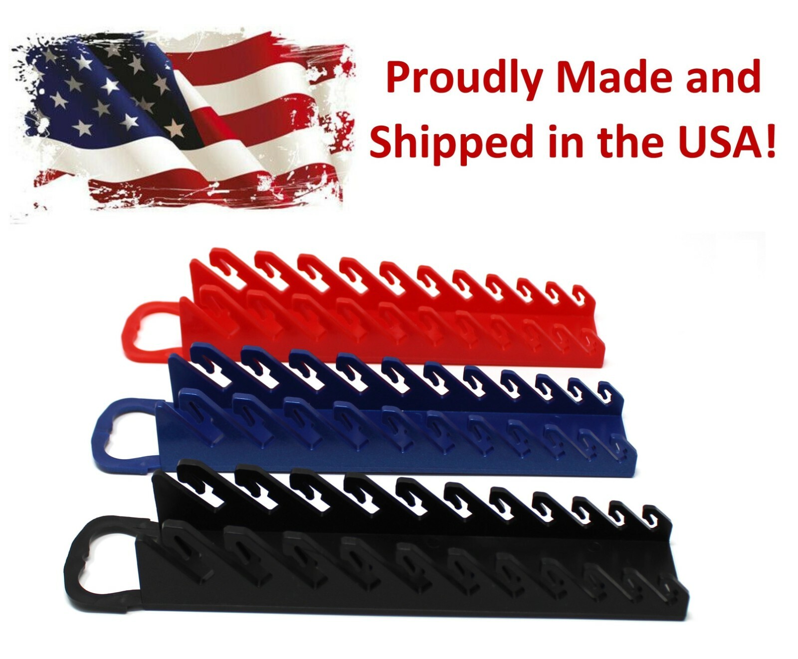 Plastic Portable 11-Tool Wrench Gripper Organizer Tray Holder