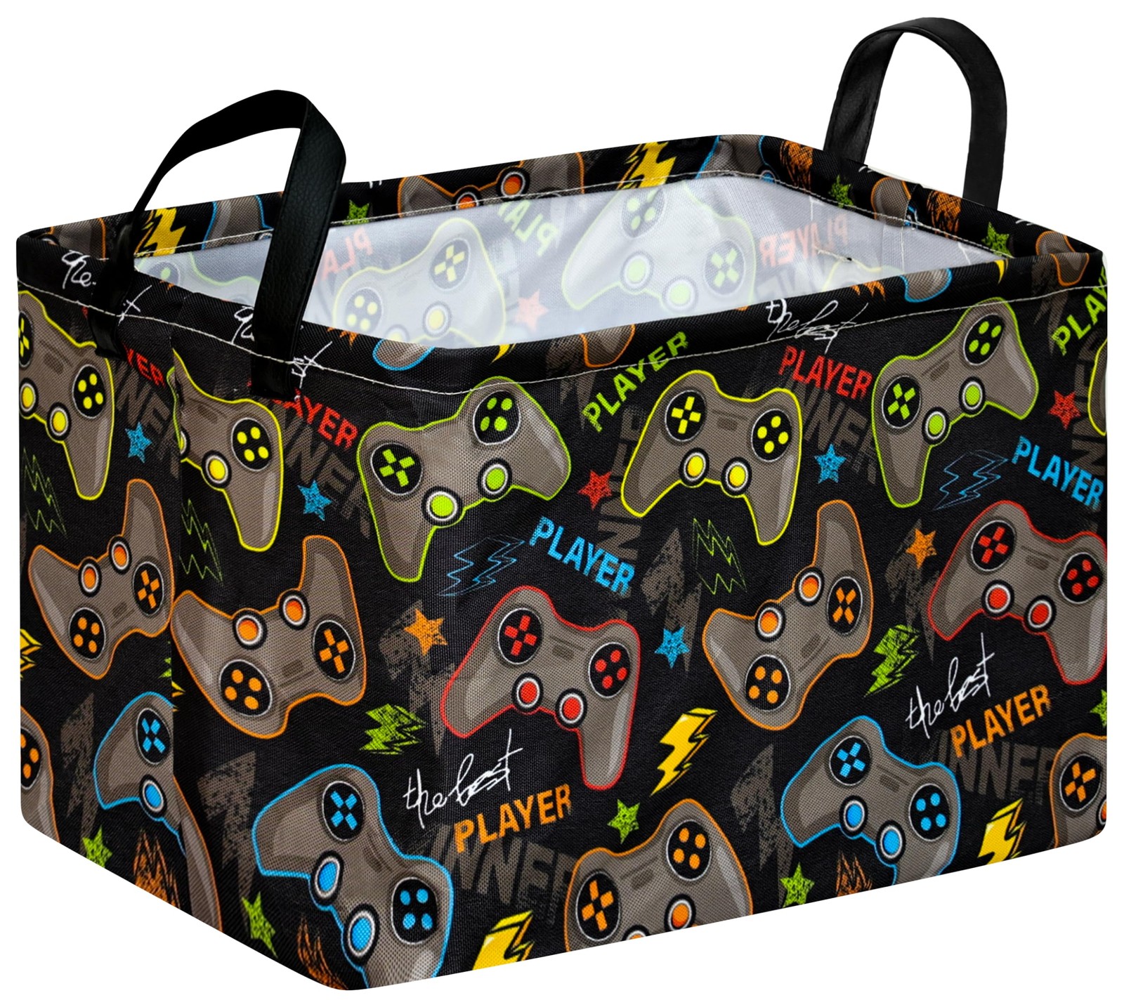 FUULOXE Gamepad Storage Basket, Rectangle Closet Baskets Foldable Organizer B...