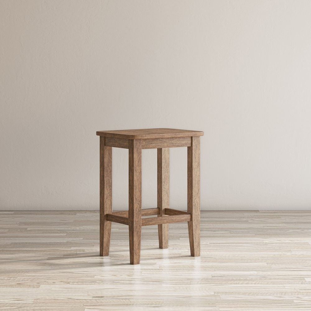Coastal Wire-Brushed Acacia Three Piece Backless Counter Height Dining Set