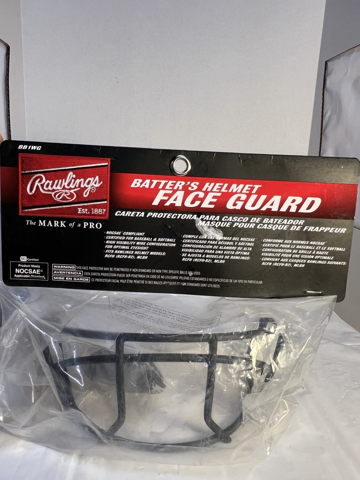 Rawlings Batter’s Helmet Face Guard BB1WG Black – New Sealed Baseball Softball