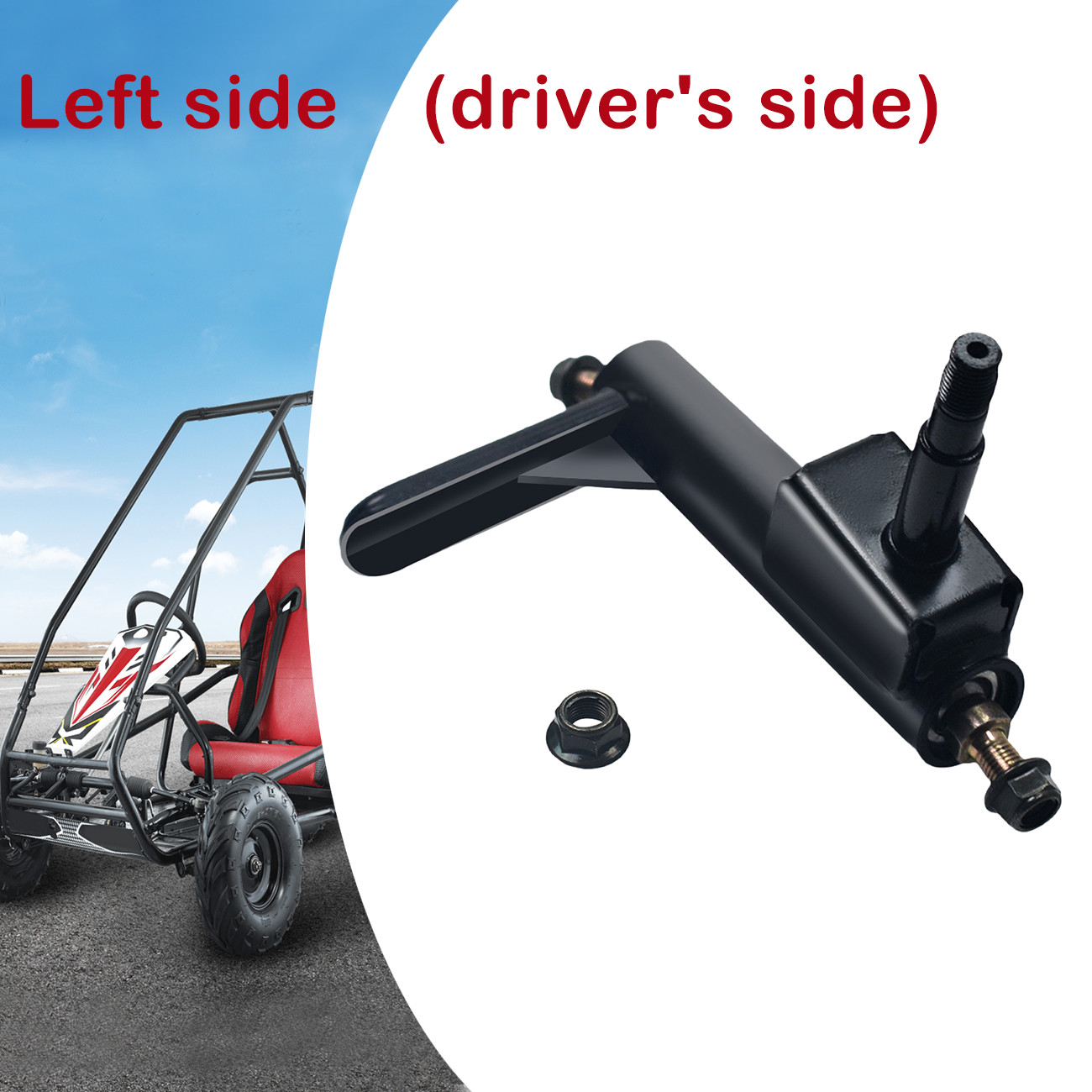 Left Spindle Steering Knuckle with Ball Joint Assembly For Coleman KT196 196cc