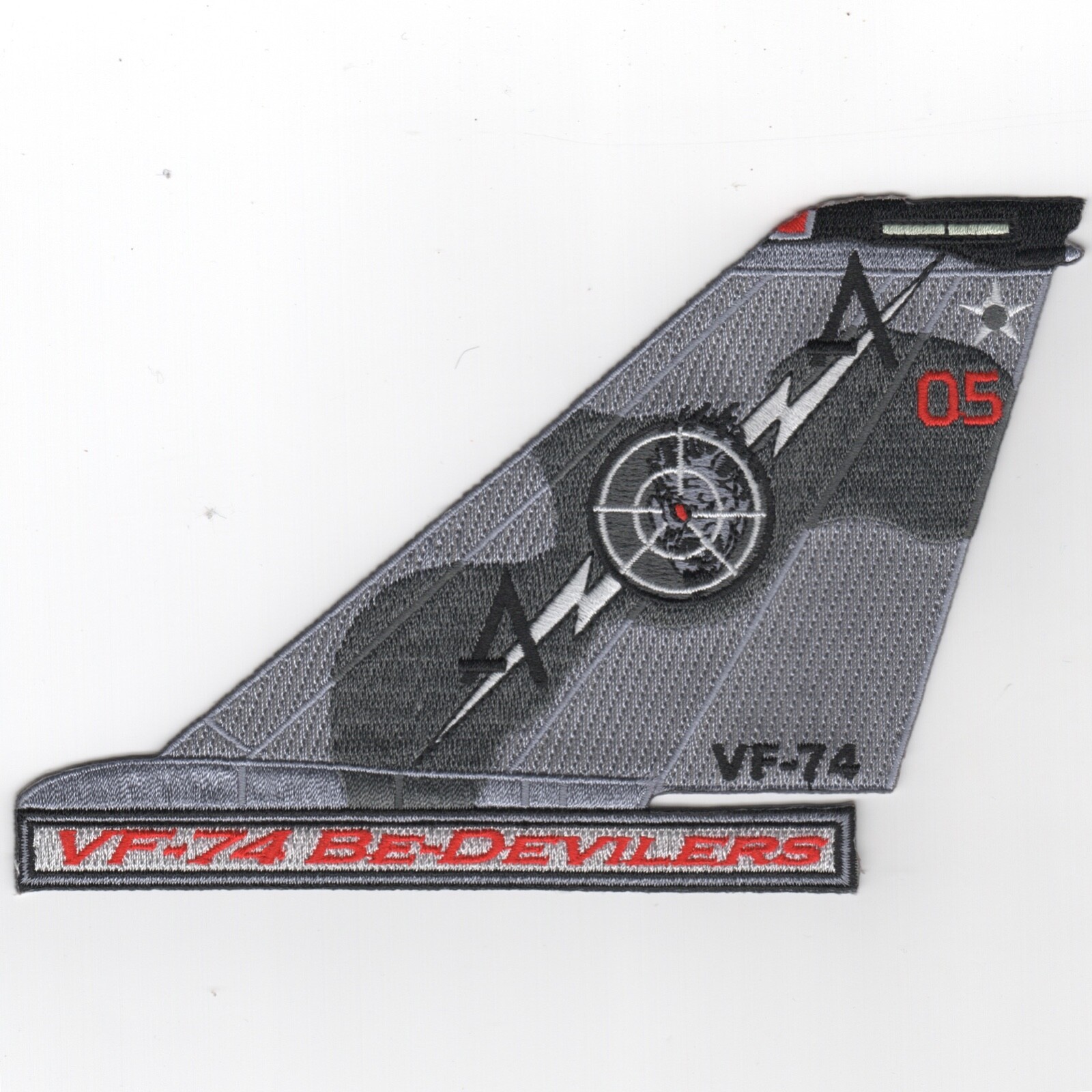 US NAVY VF-74 'BEDEVILERS' F-14 Tomcat Tailfin (Gray-White Lightning/WITH Text)