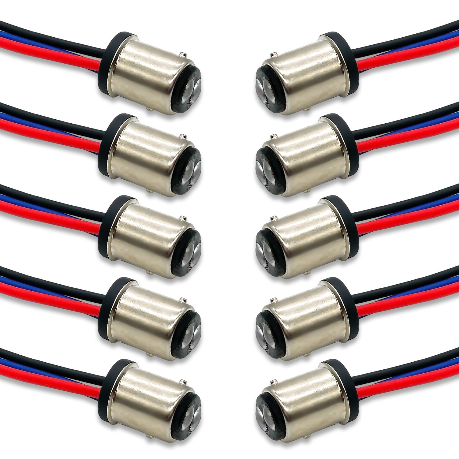 DAMA 1157 2357 7528 BAY15D Male Socket Retrofit Wire Harness Pigtails Pack of 10