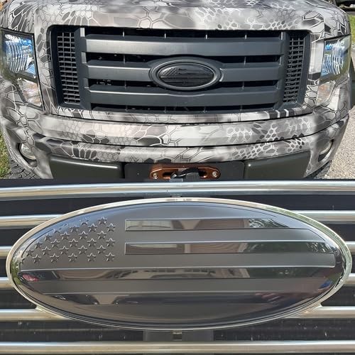 2 Pack Compatible for 2004-2014 F150 Front Grille Rear Tailgate black 2 Pack