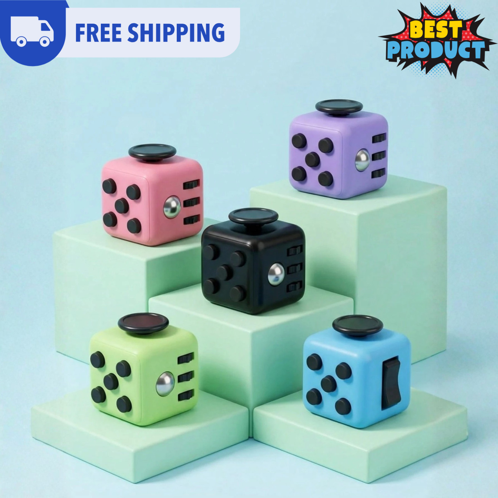 Fidget Cube Stress Relief Toy Handheld Dice Kids Adult Anxiety Focus Sensory Toy