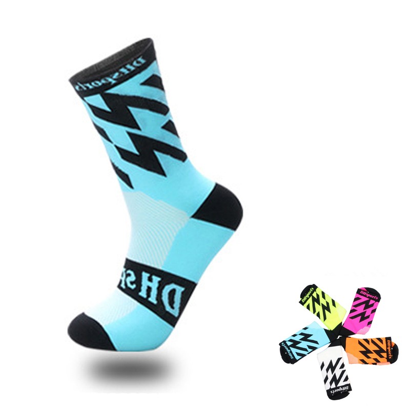 Pro Cycling Socks Mens Womens Riding Bicycle Sports Ankle Socks XC MTB BMX Blue
