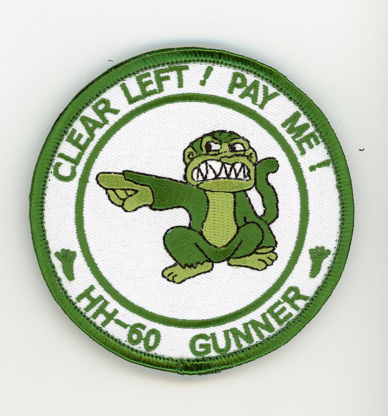 PATCH HELICOPTER USAF HH-60 GUNNER CLEAR LEFT PAY ME VEL BACK PARCHE
