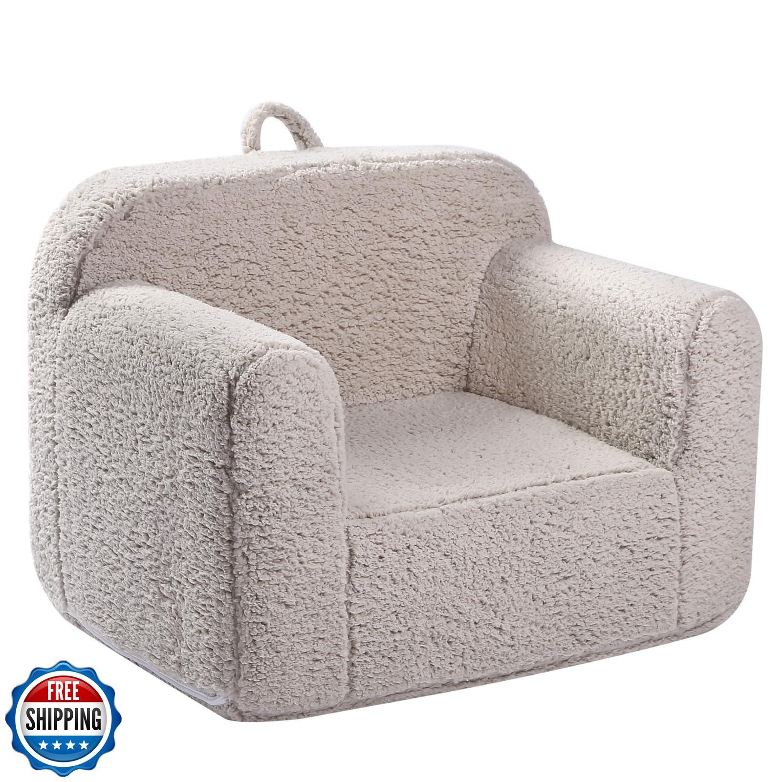 MOMCAYWEX Kids Snuggly-Soft Sherpa Chair, Cuddly Toddler Foam Cha