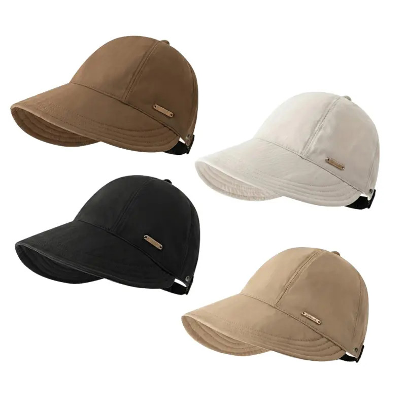 1/2/4 Pack Women'S Wide Brim Sun Visor Hat - UPF 50+ Open Top Cap for Ponytails,