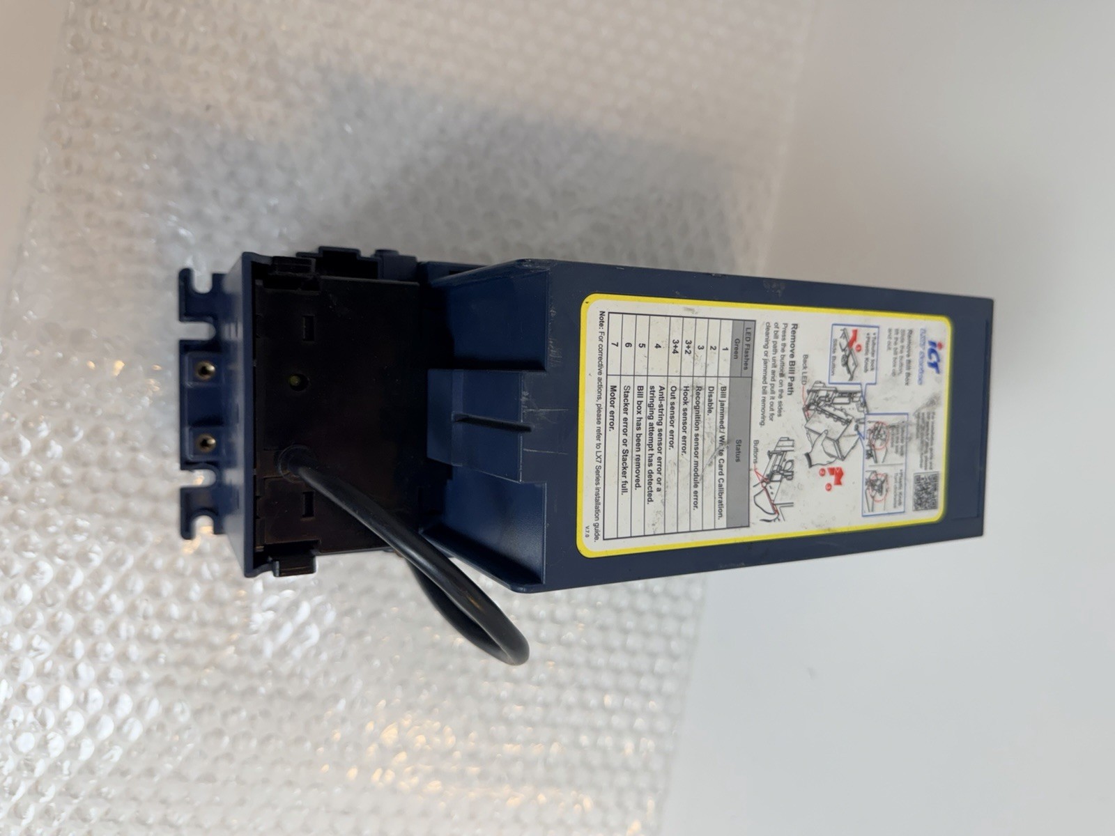 ICT LXT-2PP2USD64 Bill Acceptor Vending Machine Part DC12Volts LOTB