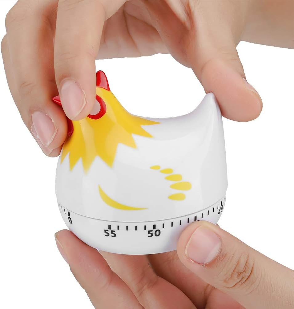 Cute Chicken-Shaped Kitchen Timer – 60-Minute Mechanical Countdown Timer for Coo
