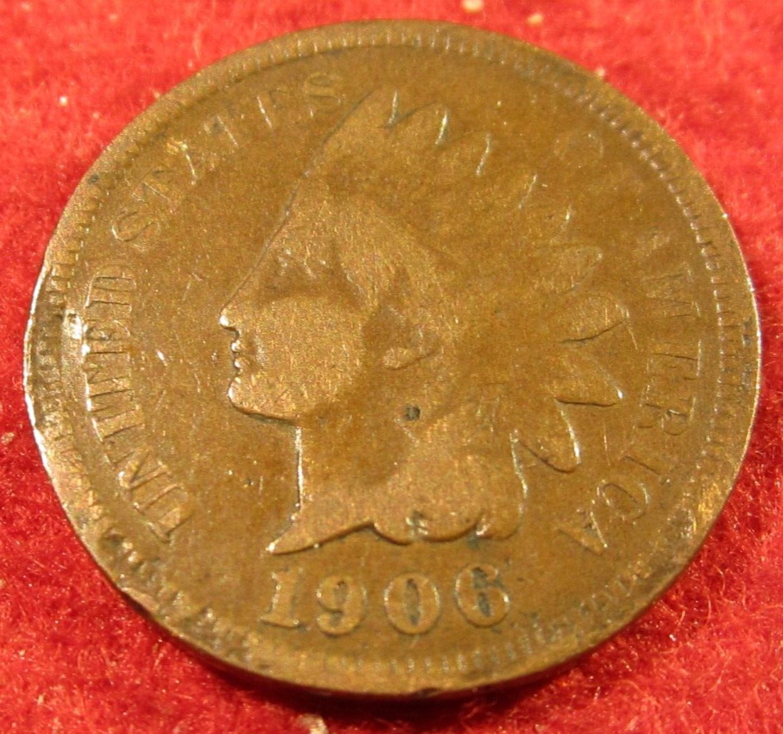 1906 (P) Philadelphia Indian Head Cent/Penny - Actual Coin in Photos A38